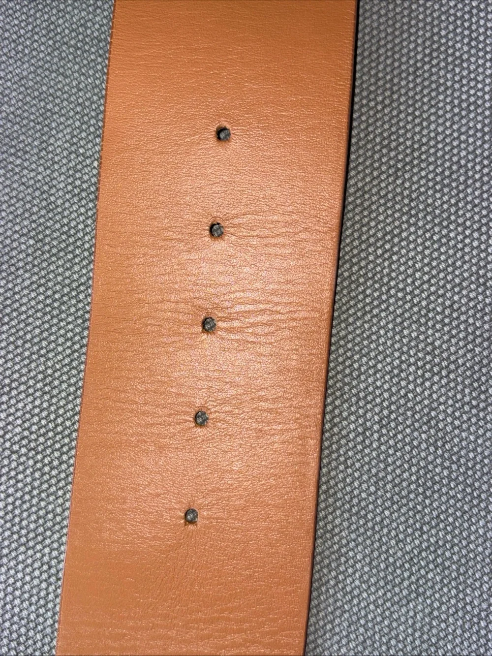 Lafayette 148 New York Wide Tan Leather Belt with Woven Round Buckle Italy small